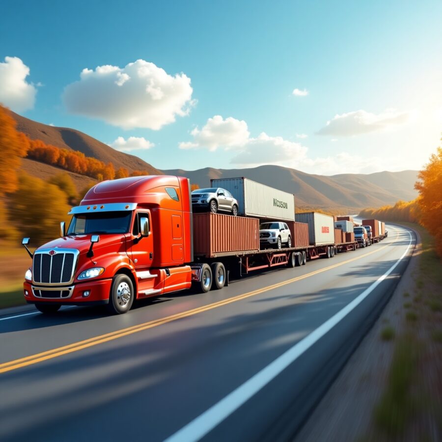 trucks with load